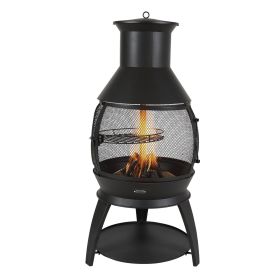 VEVOR Chiminea, 22 Inch Outdoor Wood Burning Firepit, Iron Spherical Fireplace for BBQ & Warming, Wooden Fire Pit with Grill Mesh