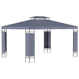 13' x 10' Patio Gazebo Outdoor Canopy Shelter with Double Vented Roof, Steel Frame for Lawn Backyard and Deck, Gray
