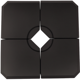 4pcs 264 lb. Cantilever Umbrella Base Stand Holder with Channel Grooves for Powerful Support, Black