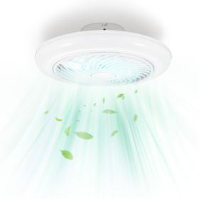 17.71in LED Ceiling Fan w/ Light & Remote, 6 Speeds, 3 Colors, APP Control, Timer - Low Profile
