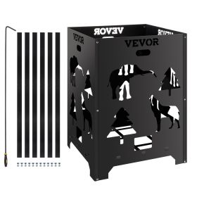 VEVOR Burn Barrel, 21x21x27 inch Burn Cage, Carbon Steel Cage Incinerator, Incinerator Barrel with Lid and Handle for Outdoors