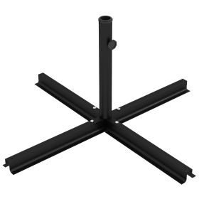 Outdoor Universal Cross Brace Stand for Small Offset Umbrella or Large Market Umbrella, Black