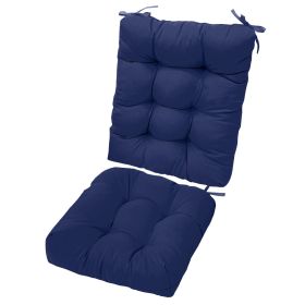 2Pcs/Set 1Pc Back Cushion and 1Pc Seat Cushion Rocking Chair Cushion Upper And Lower Back And Seat Sets (Type: NavyBlue, Craftsmanship: Upgraded Version)