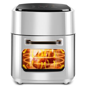 NewHome 15.8QT Air Fryer 1400W Oilless Cooker Touch Screen Customized Temp Time Visible Window (Color: White, size: One size)