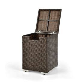 Rattan Gas Propane Tank Cover for 20 lbs Propane Tanks (Color: Brown, Type: Fire Pits)