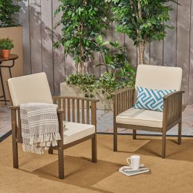 CASA ACACIA CLUB CHAIR (Color: Grey+Cream, Material: Wood+Waterproof Fabric)